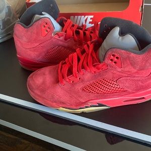 Jordan 5 red suede sz 10